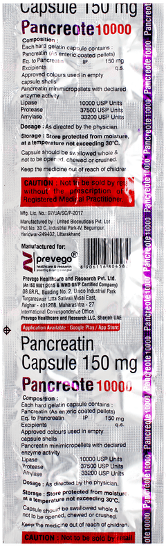 Pancreote 10000 Capsule 10 Pancreote 10000 Capsule 10